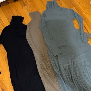 Zara Long Sleeve Dresses - Black, Tan, Gray